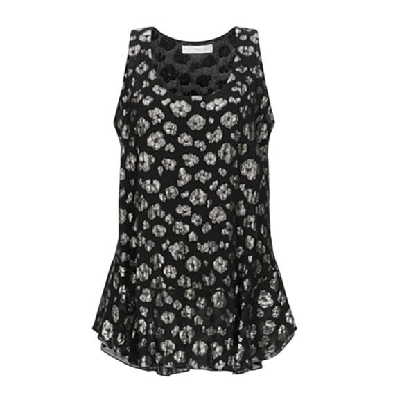 Chloe sleeveless Blouse black and gold size 4 - Picture 1 of 7